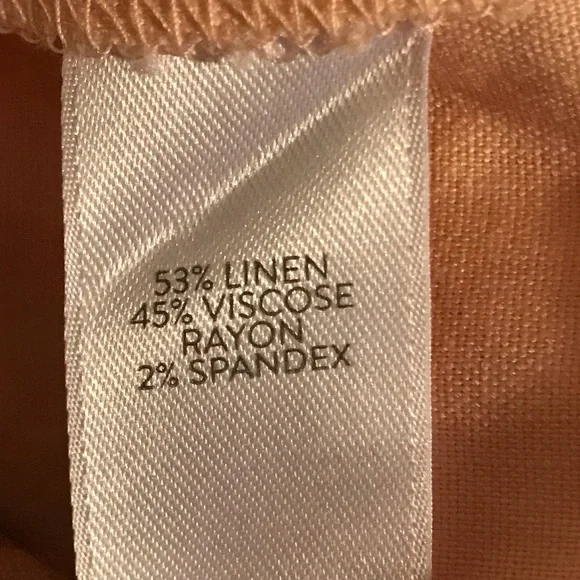 J.Jill Peach Linen Stretch Pull-On Pants XL Tapered Ankle Casual Chic Spring - Picture 4 of 5